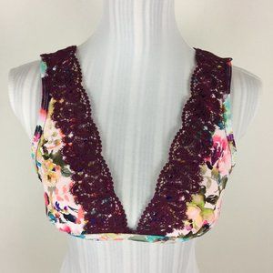 Lace & Floral Bikini Swim Top Size 4-6